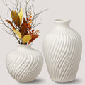 Round Farmhouse Ceramic Flower Vase — 5"
