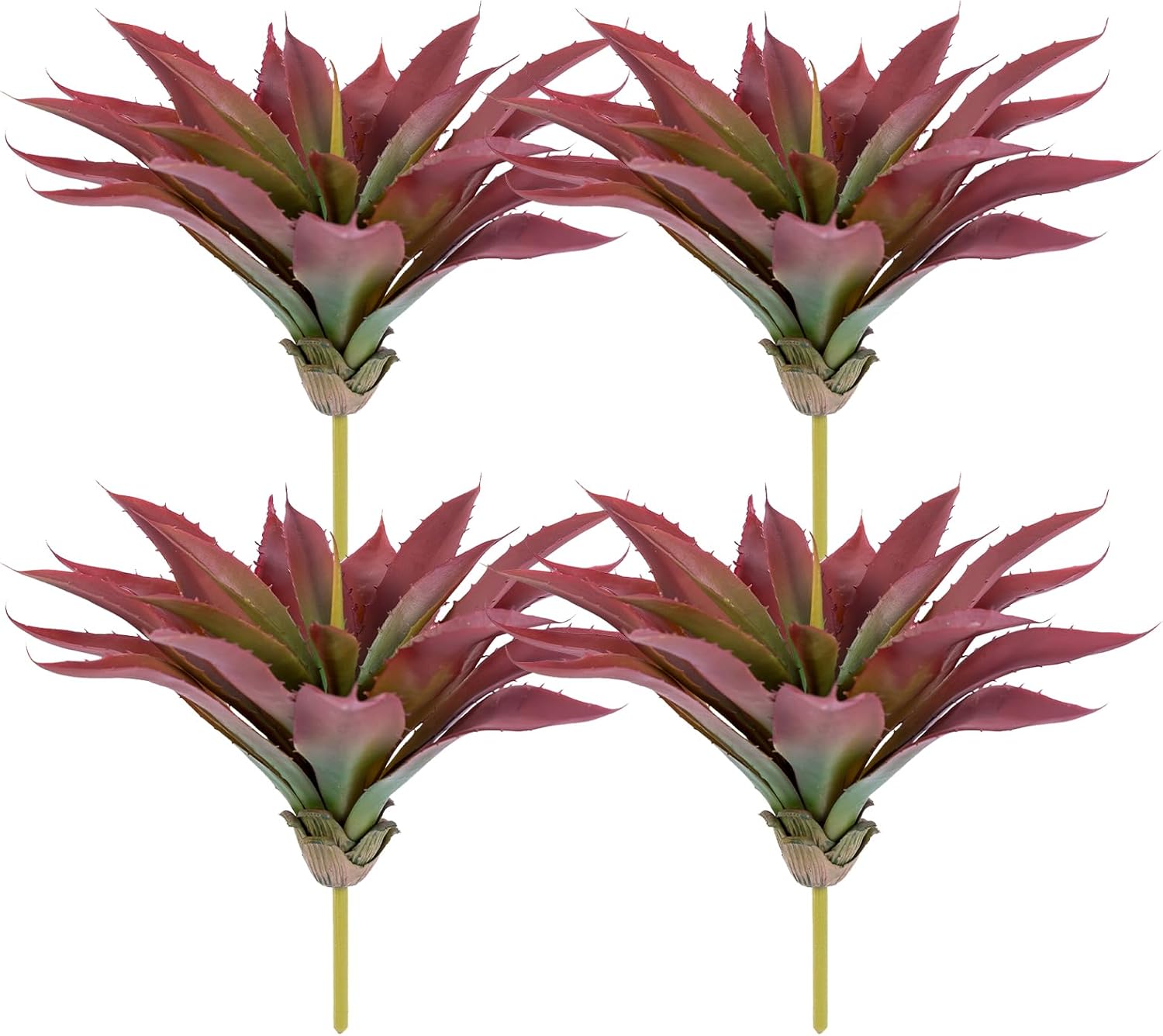 Green Faux Succulent — 5" — Unpotted Large Succulent -4pcs Red
