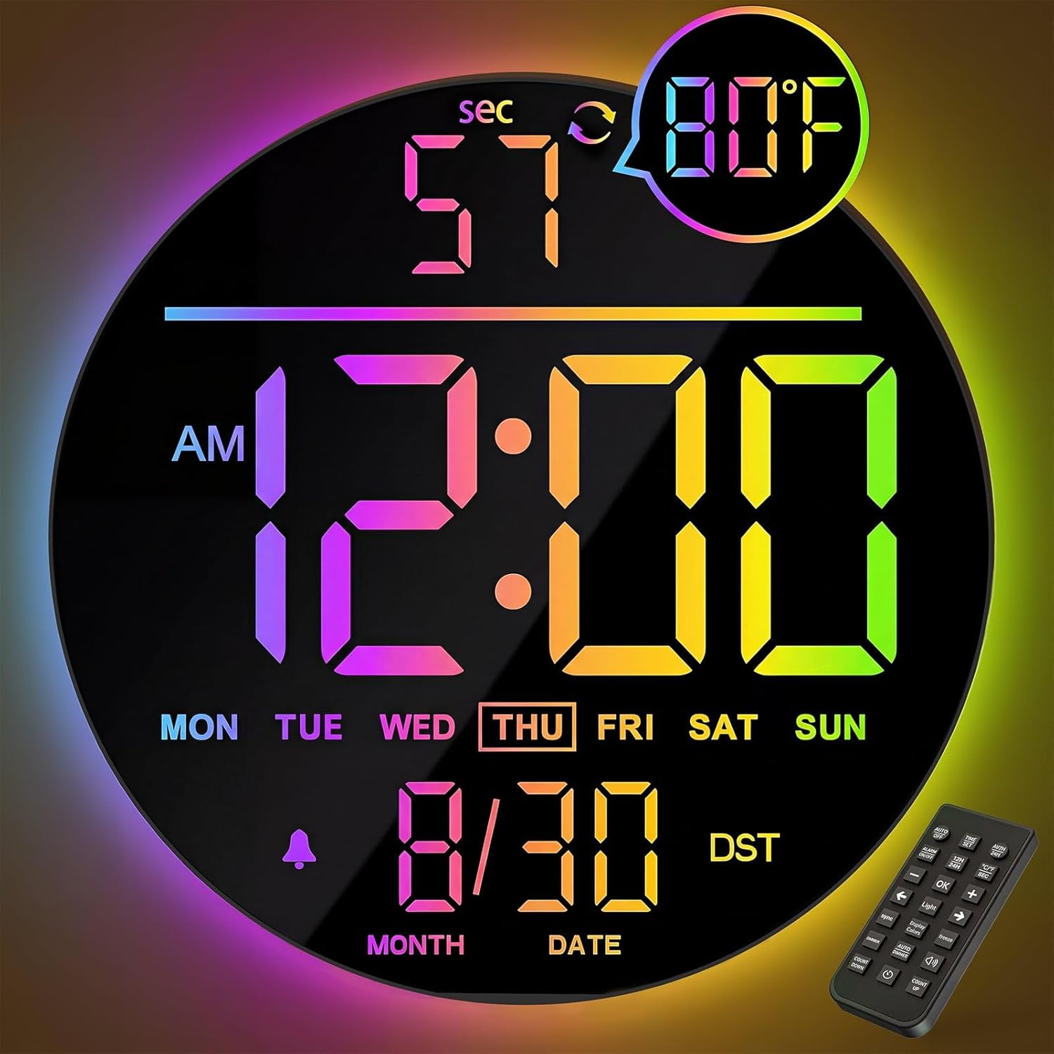 RGB Blue Wall Clock — 10" — Rgb
