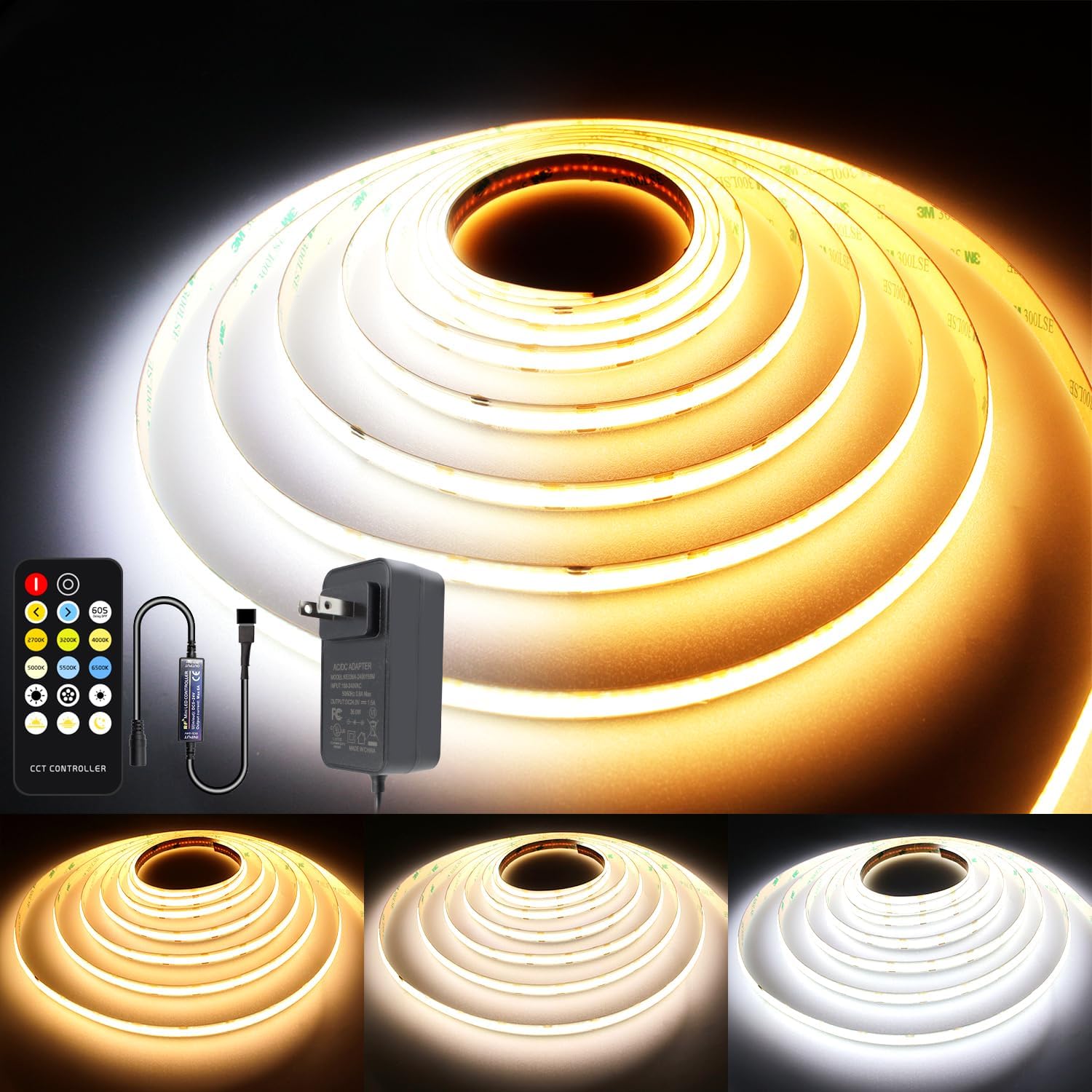 Dimmable Metal LED Strip Lights — 2700K-6500K/6.56ft