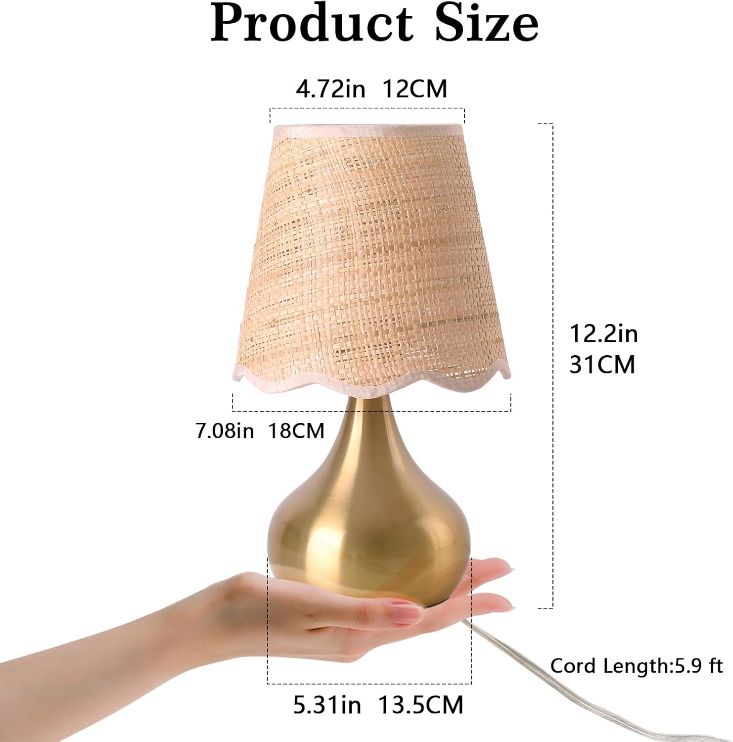 Boho Beige Table Lamp - View 3
