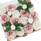 Orange Artificial Flowers — Dusty Rose and White