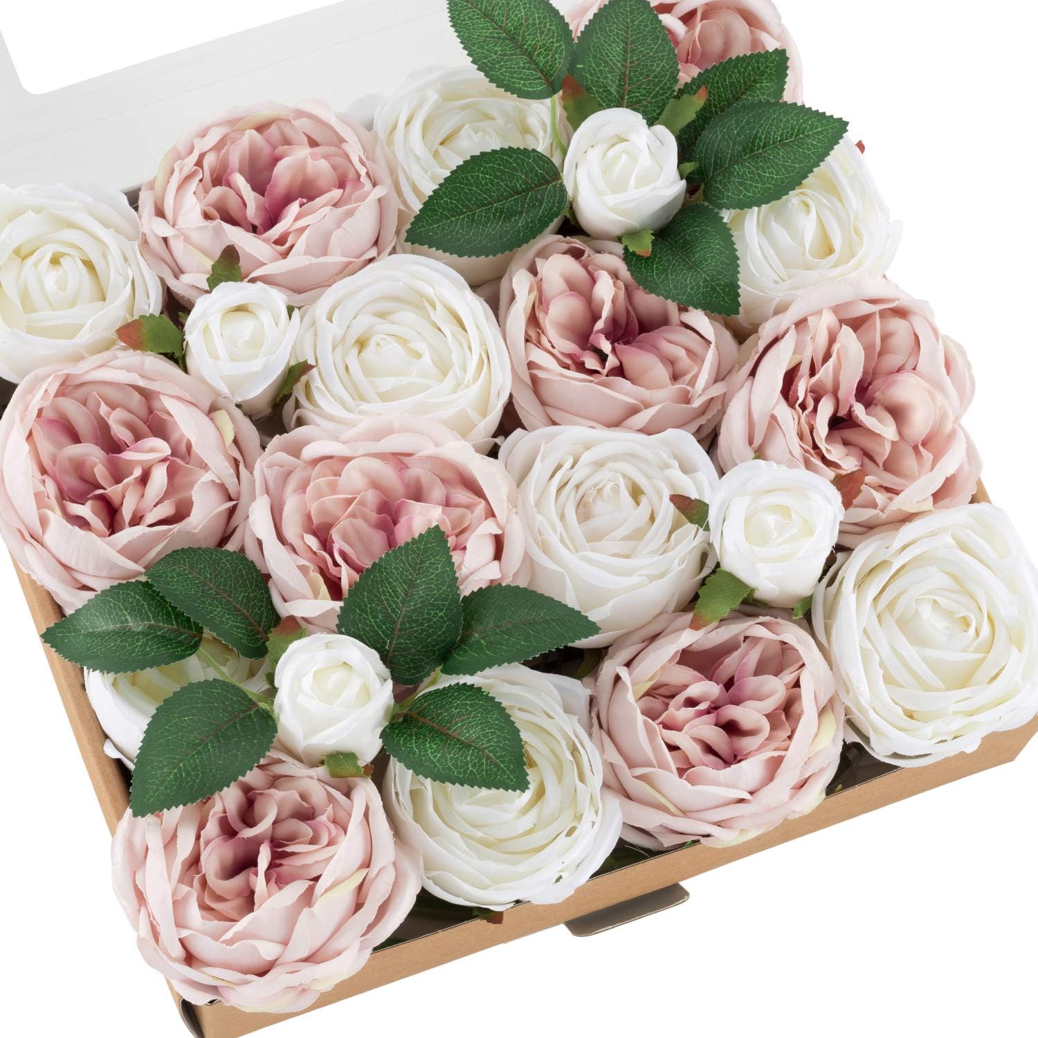 Orange Artificial Flowers — Dusty Rose and White