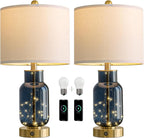 USB Modern Blue Bedside Lamp — 22" - View 9