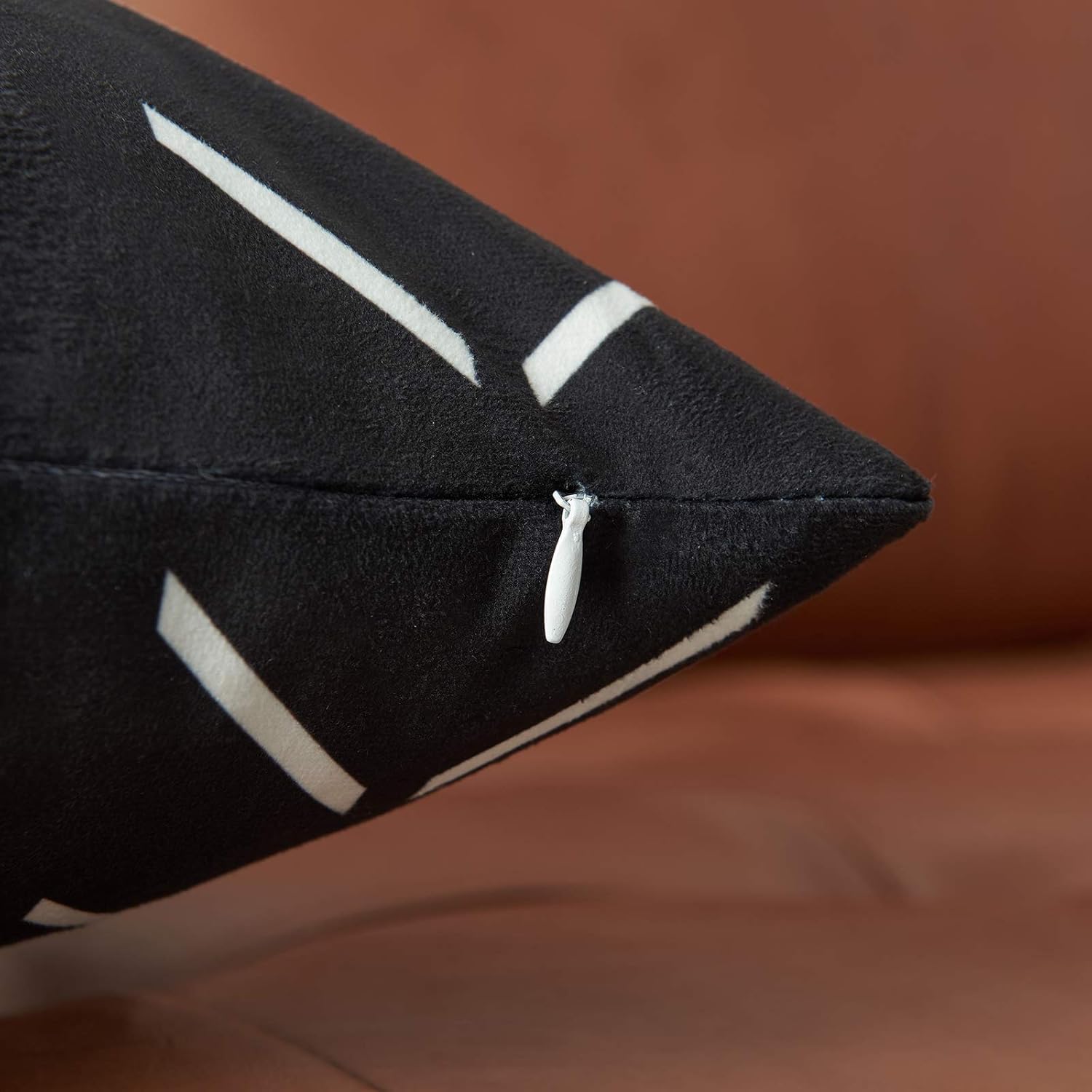 Boho Black Throw Pillow Cover — 18" - View 7
