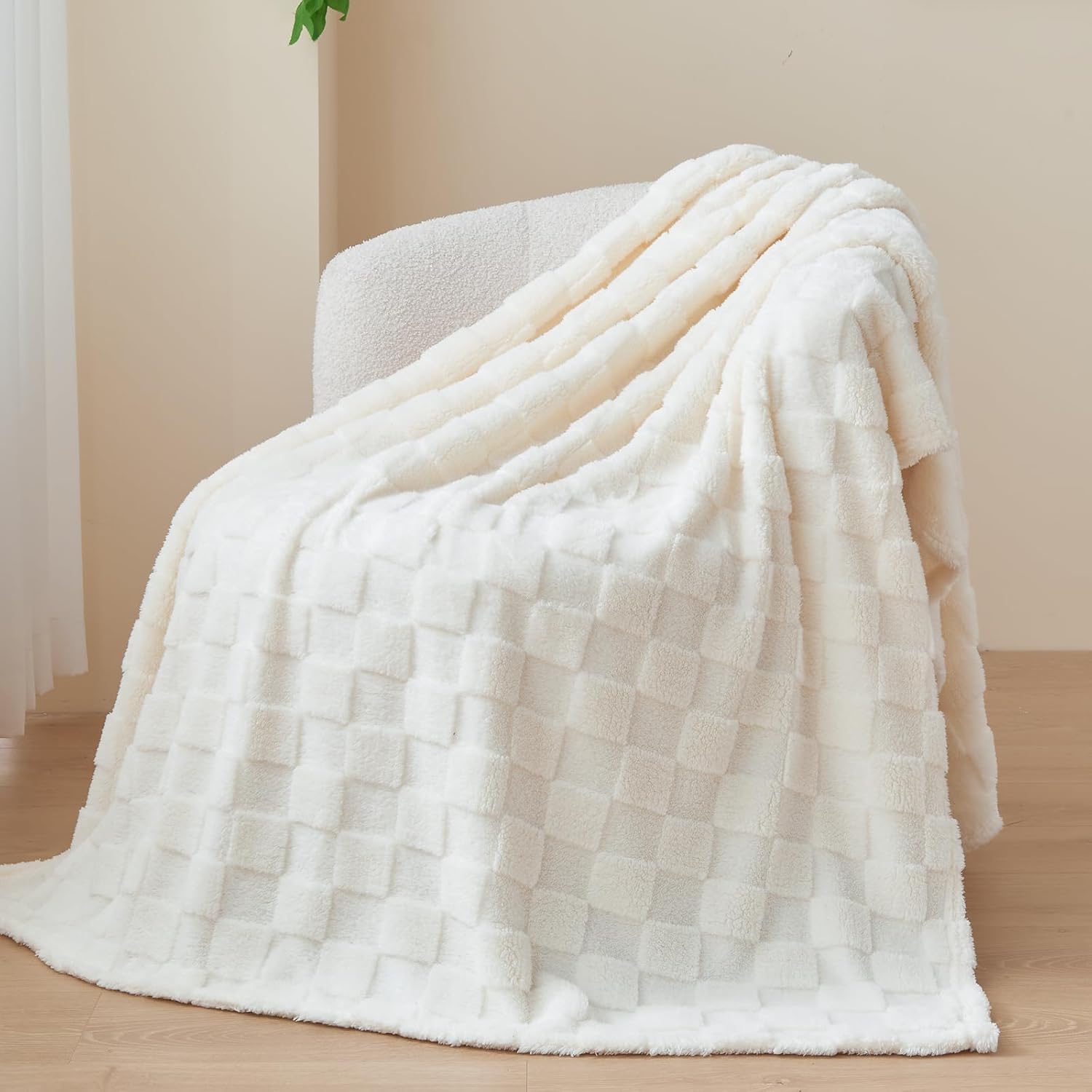Beige Throw Pillow — 50" - View 7