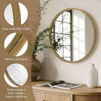 Round Beige Wall Mirror — 24" - View 4