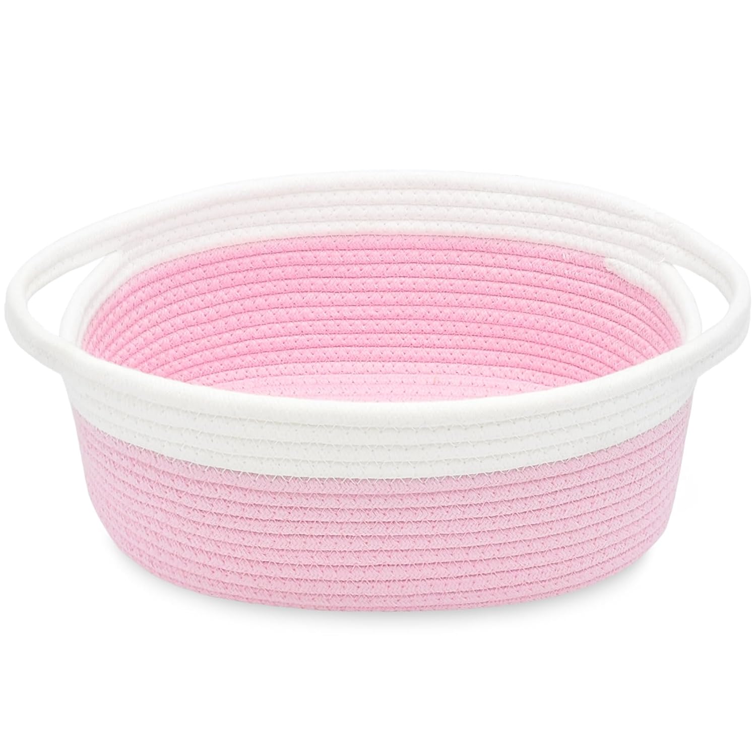 Boho Beige Storage Bin — 12" — Pink