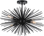 Modern Black Chandelier — 4-Light - View 9