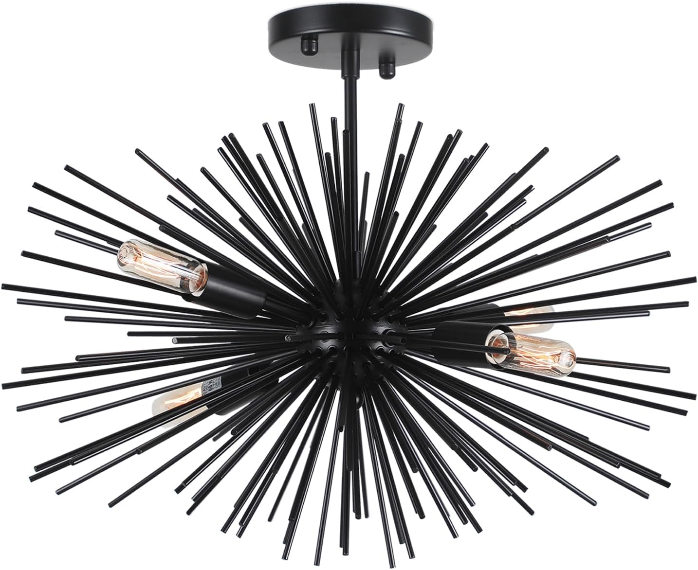 Modern Black Chandelier — 4-Light - View 9