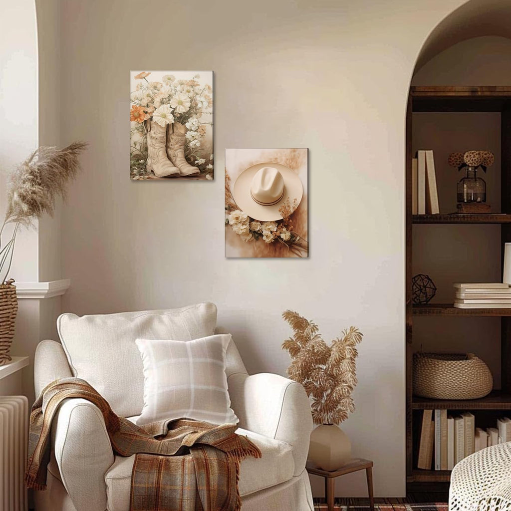 Framed Beige Canvas Wall Art — 16" - View 9