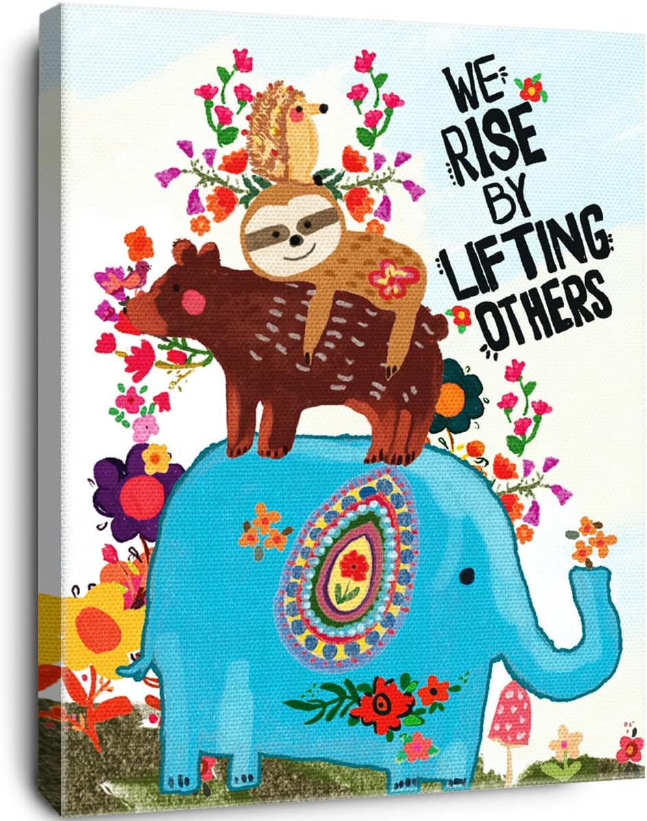 Framed Pink Wall Decor — We Rise By Lifting Others