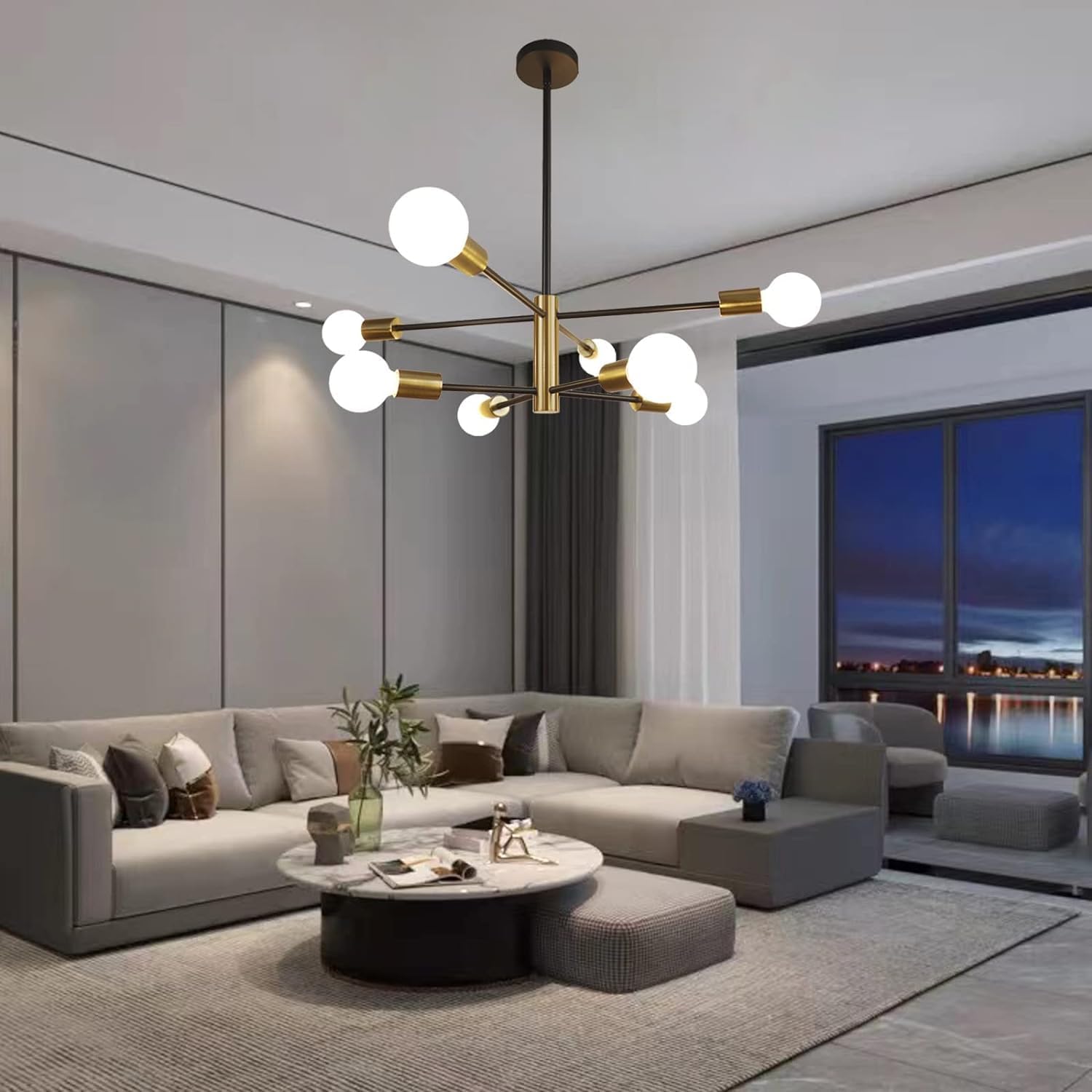Adjustable Farmhouse Metal Chandelier — 8-Light - View 8