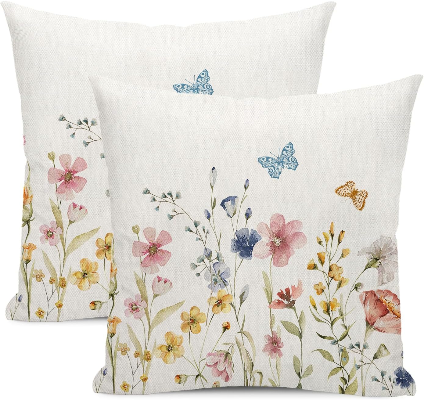 Linen Boho Beige Pillow Cover — 18" — 20" x 20" (Pack of 2)
