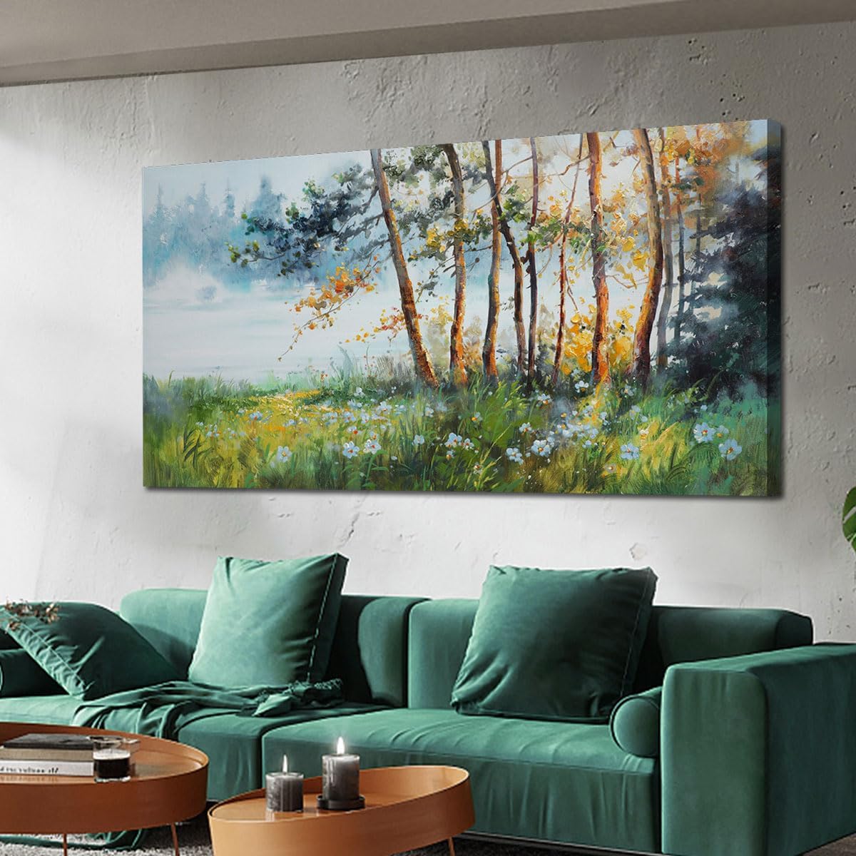 Framed Blue Canvas Wall Art — 48" — 48"L x 24"W