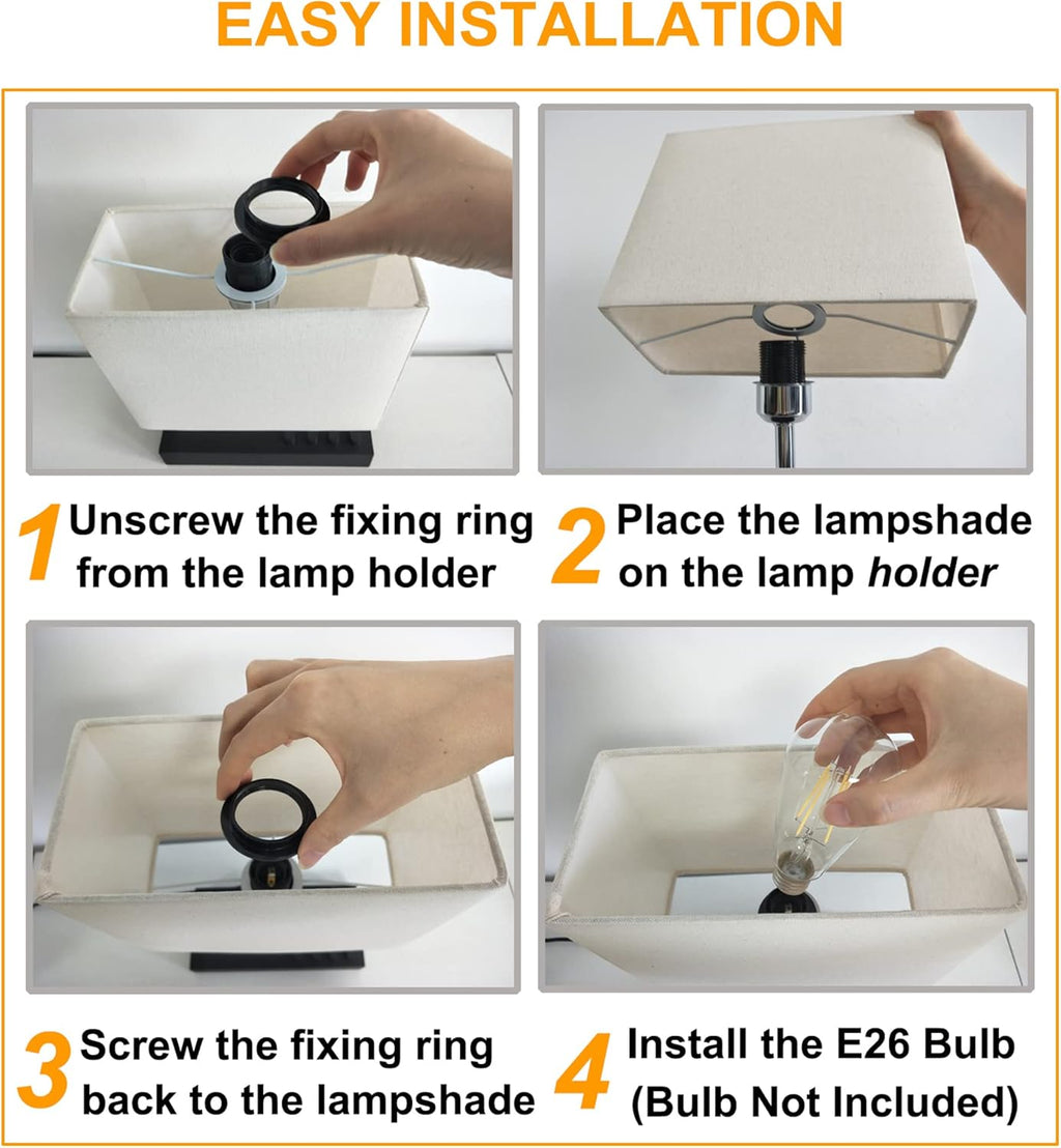 USB Charging Beige Bedside Lamp - View 8