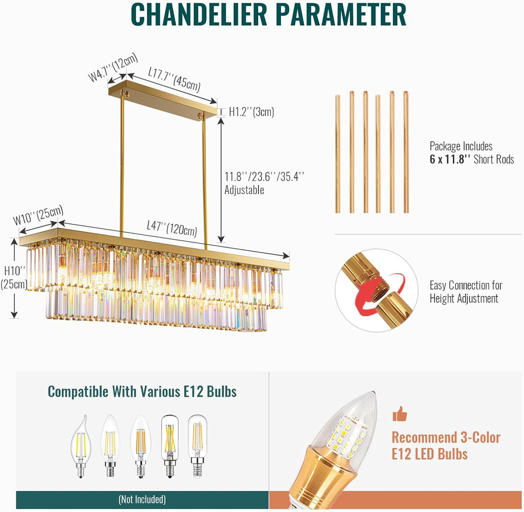 Dimmable Luxe Glass Chandelier — 12-Light - View 9