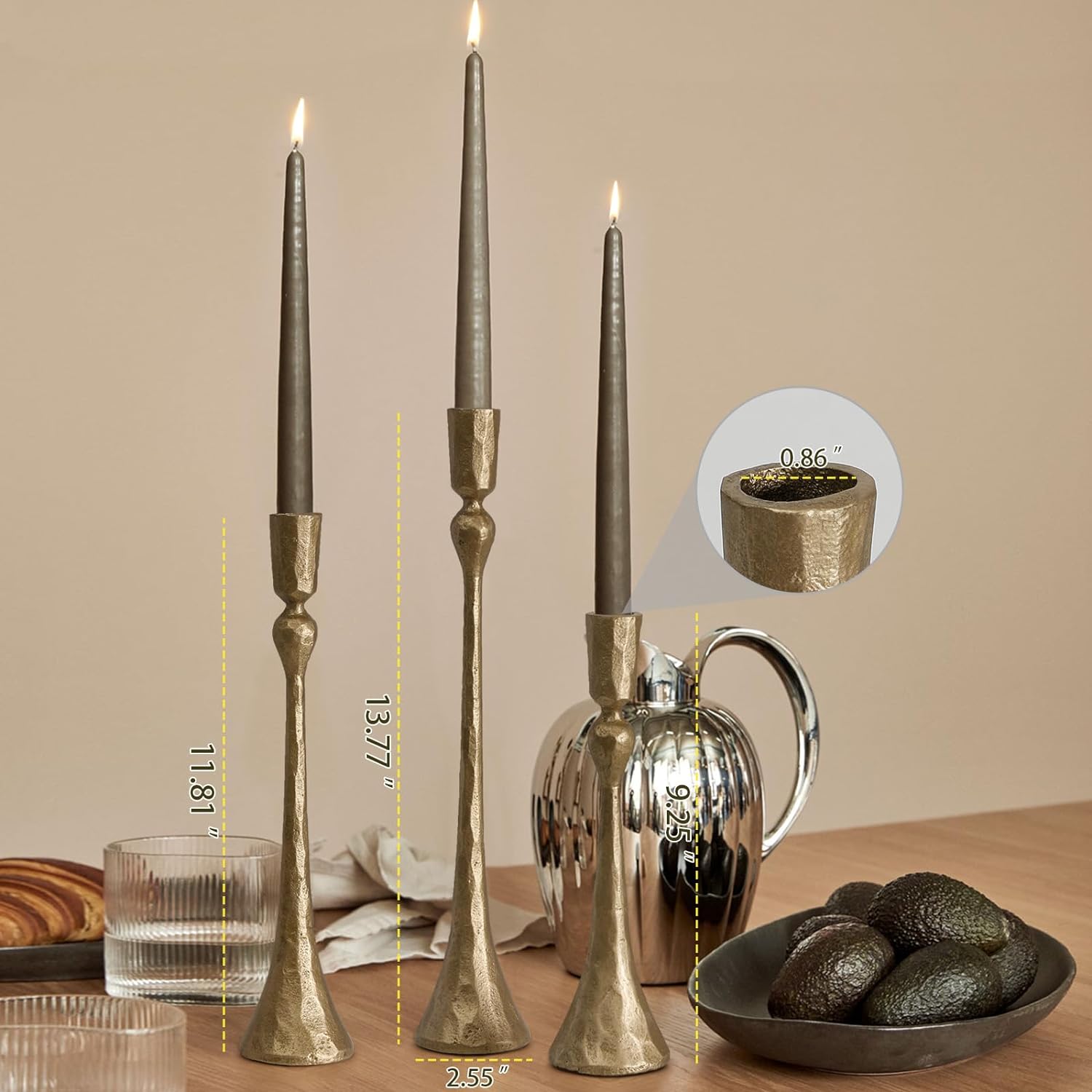 Vintage Luxe Metal Candle — Set of 3 - View 2