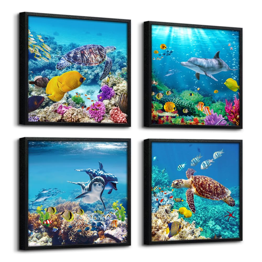 Modern Black Framed Wall Art — 12"