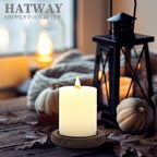 Round Farmhouse Brown Pillar Candle - View 3