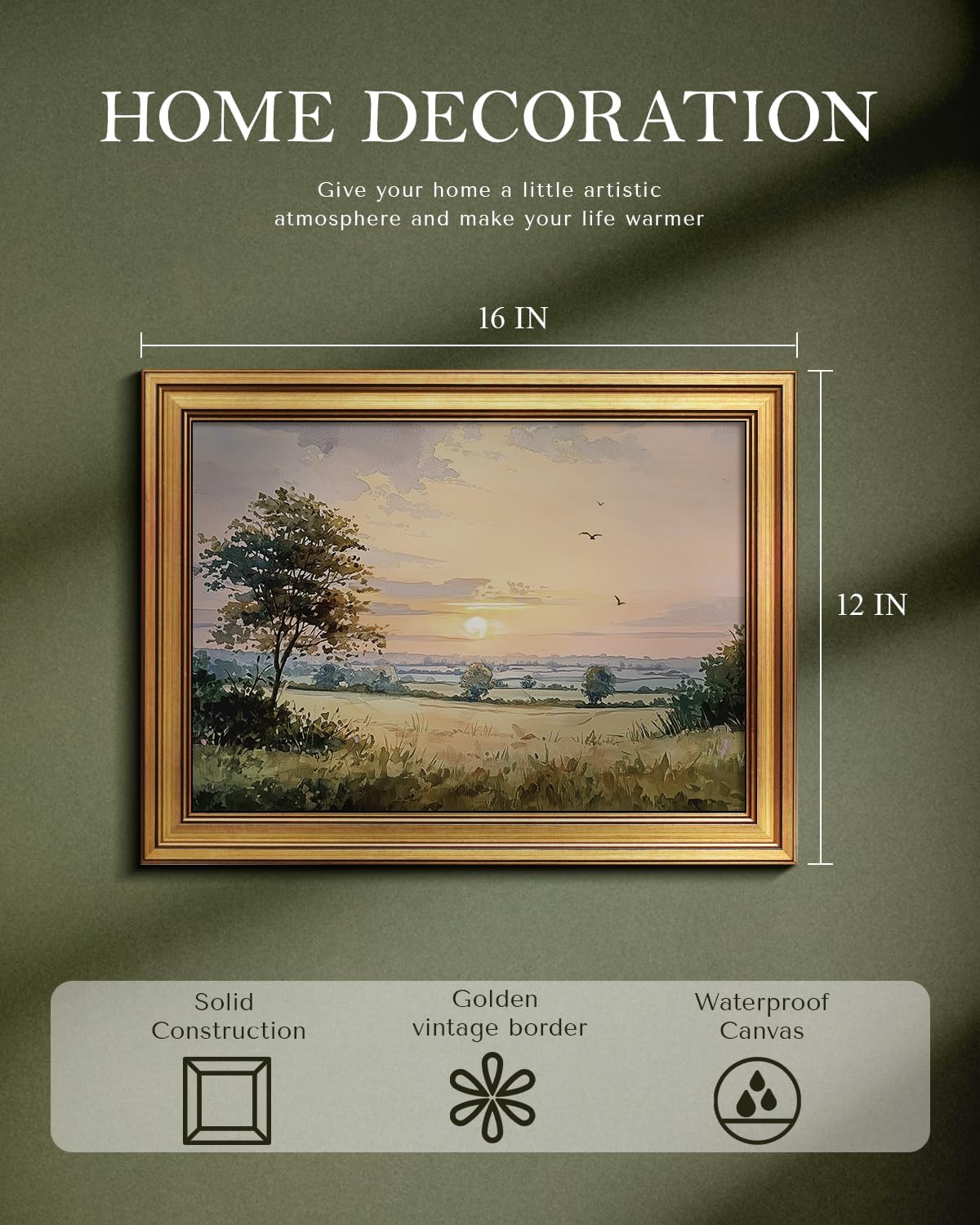 Framed Farmhouse Blue Wall Art — 16" - View 3