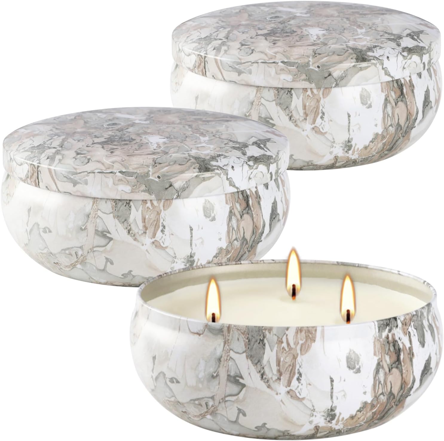Scented Blue Candle Set — Gray