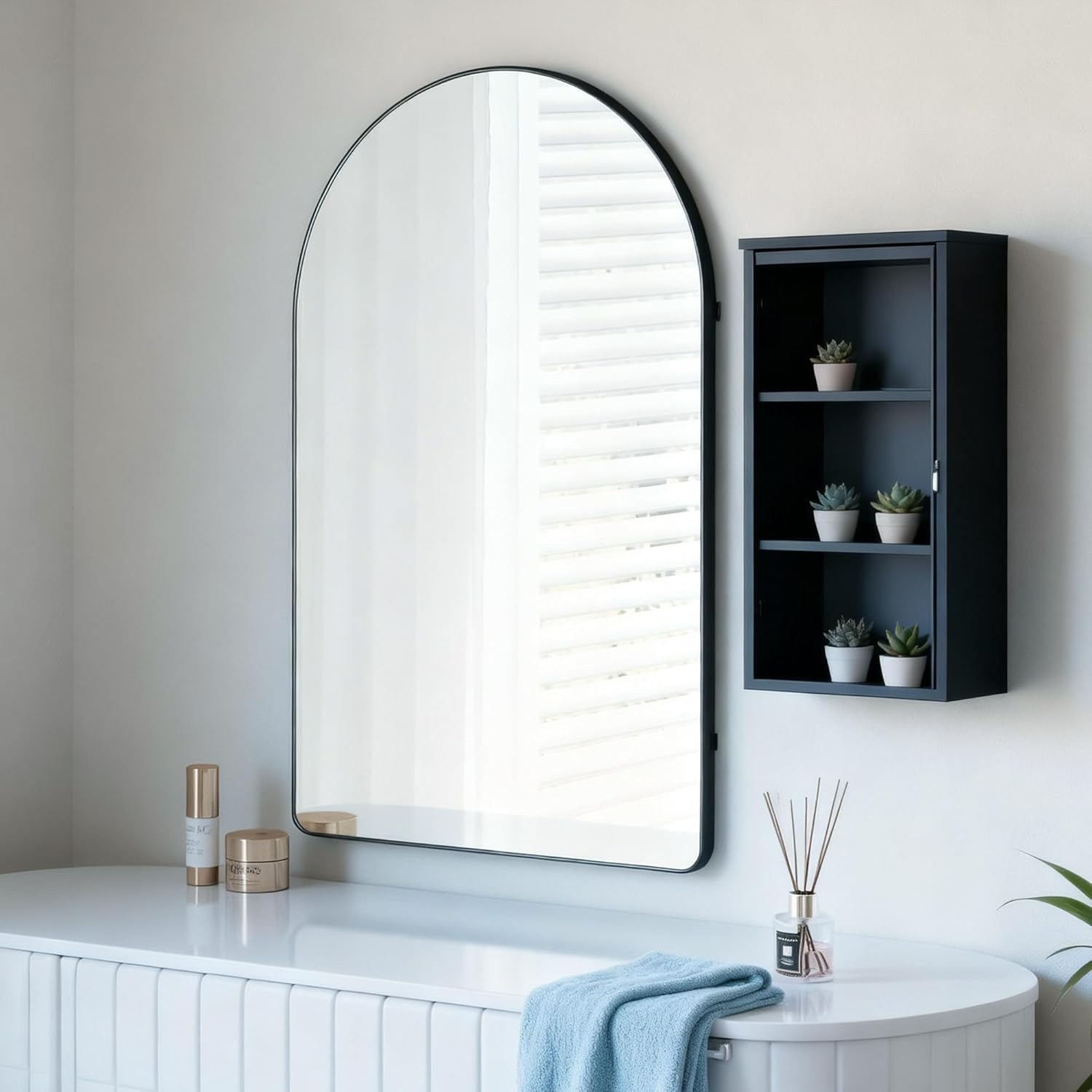 Farmhouse Black Vanity Mirror — 28" — Black