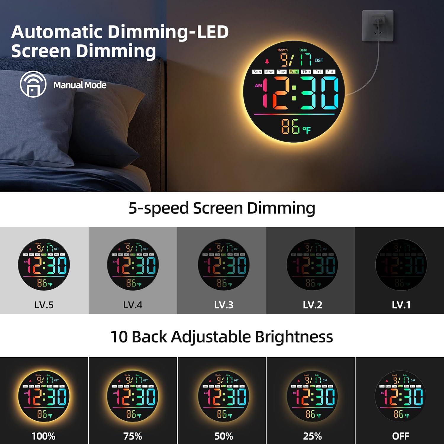 RGB Black Table Lamp — 8" - View 4