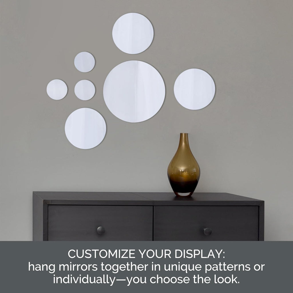 Glass Round Mirror — Set of 7 - View 5