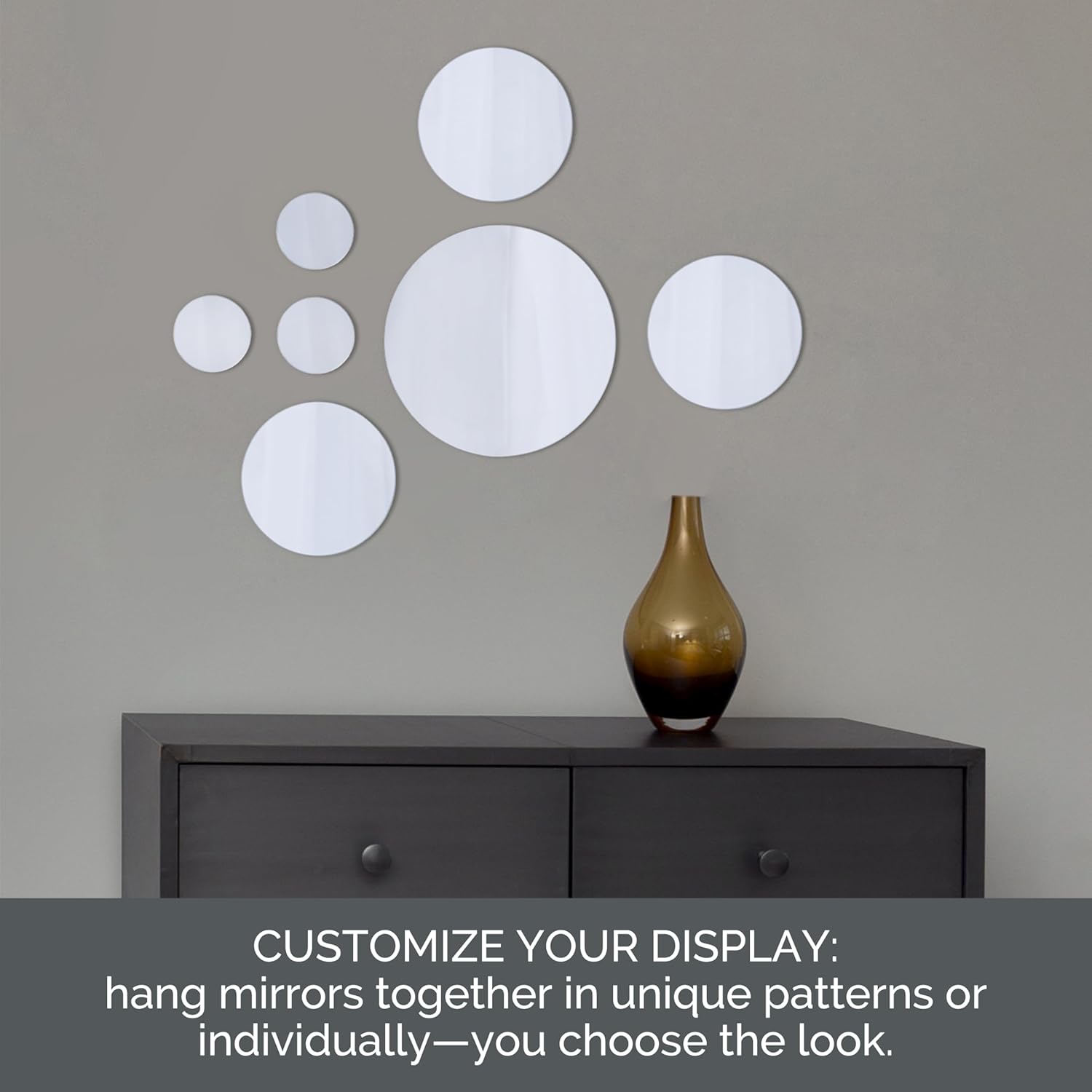 Glass Round Mirror — Set of 7 - View 5