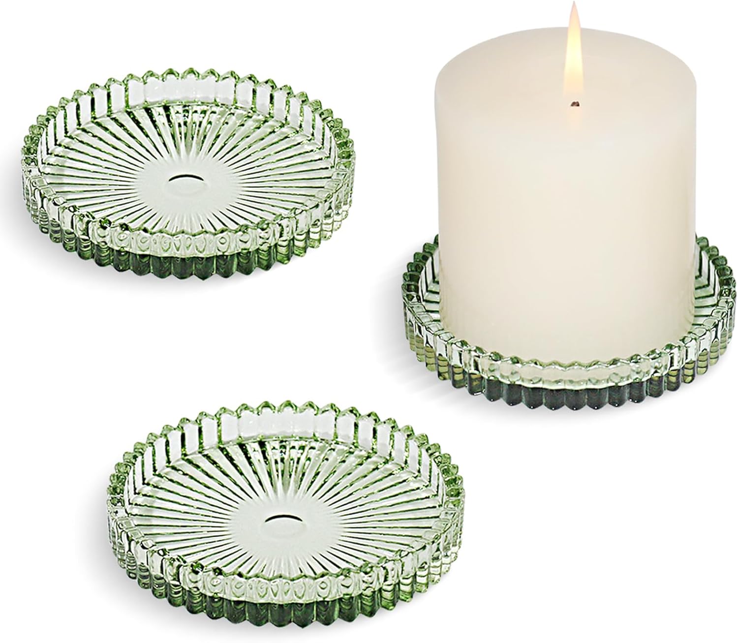 Blue Pillar Candle — 4" — Green