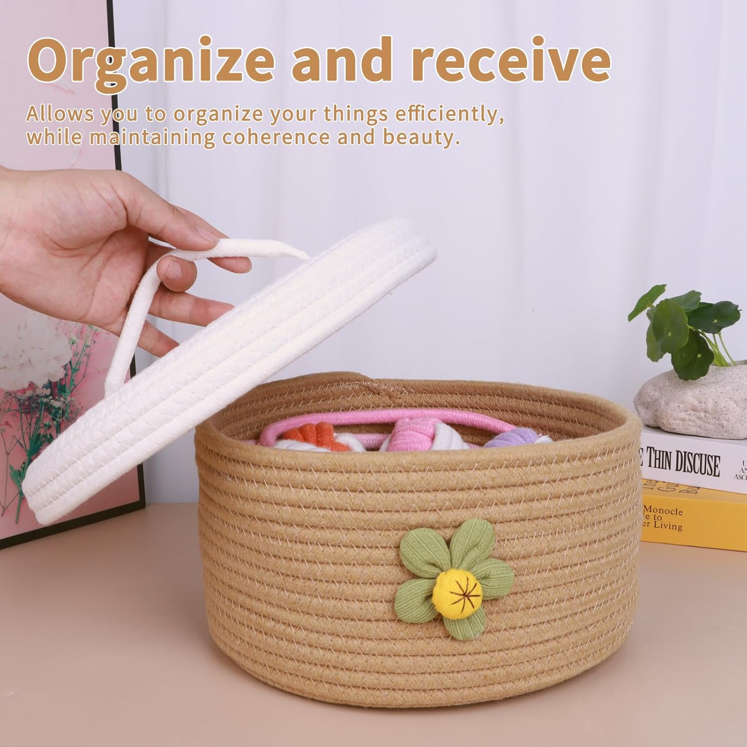 Boho Rattan Storage Basket - View 3