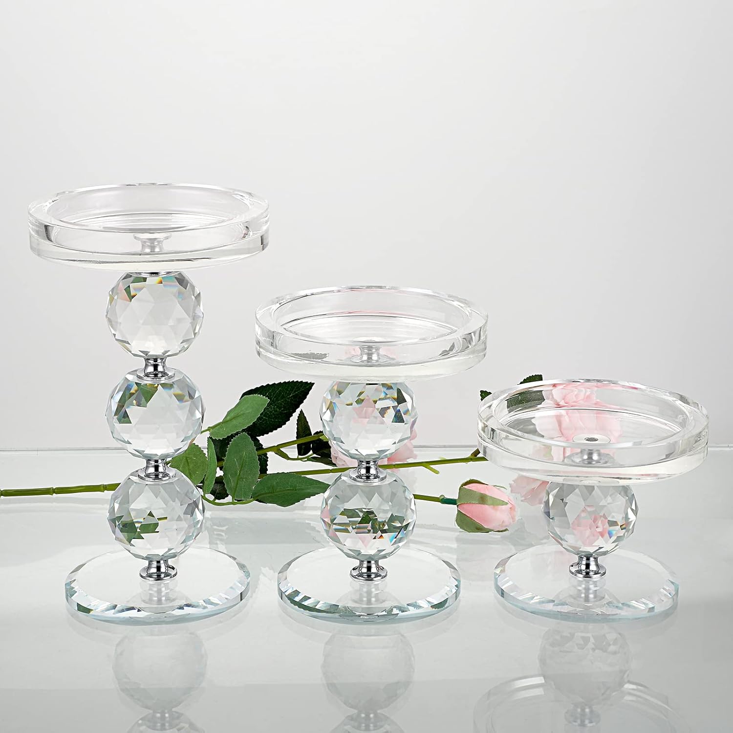 Luxe Glass Pillar Candle — Set of 3 - View 4