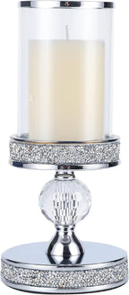 Luxe Glass Pillar Candle — 1 crystal ball