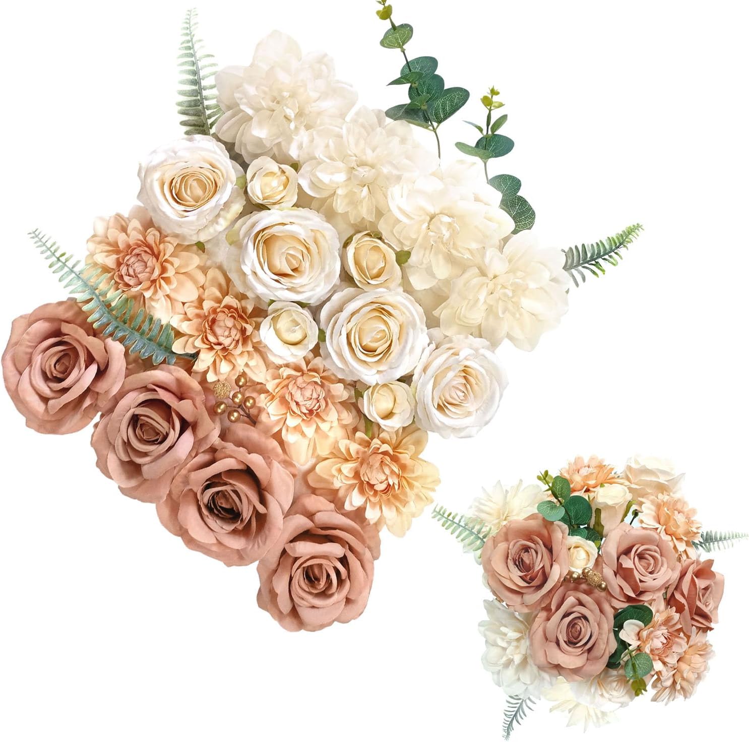 Brown Artificial Flowers — Coffee Champagne Gradient