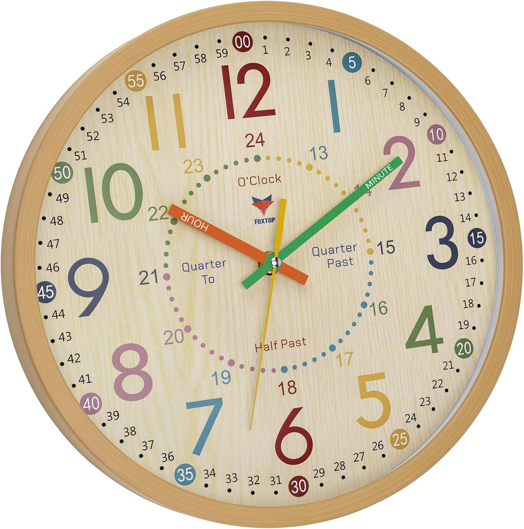 Battery Operated Yellow Wall Clock — 12" - View 8