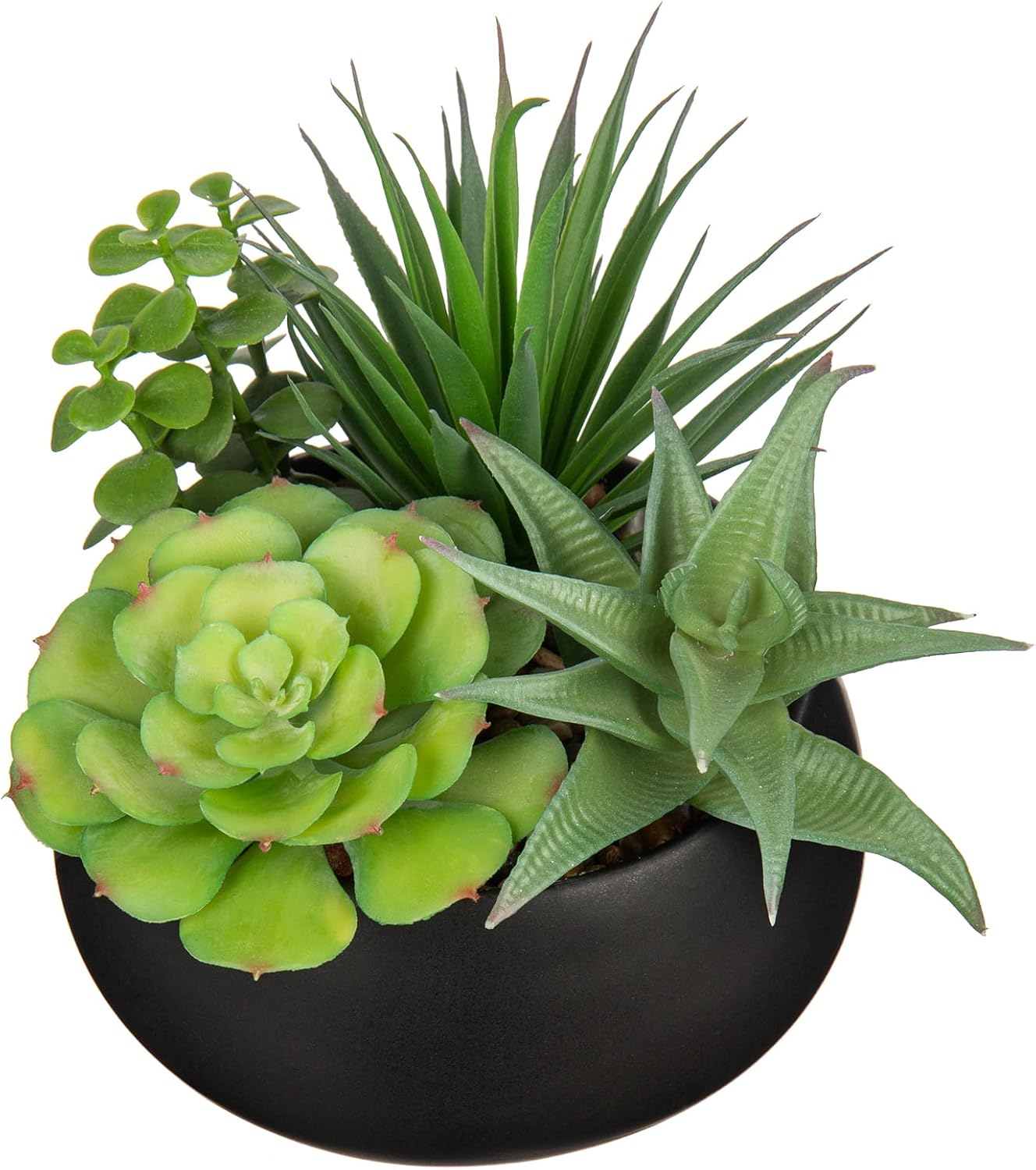 Black Faux Succulent — Matte Black