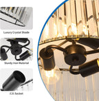 Luxe Black Chandelier — 3-Light - View 6