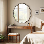 Round Black Vanity Mirror — 24" - View 2