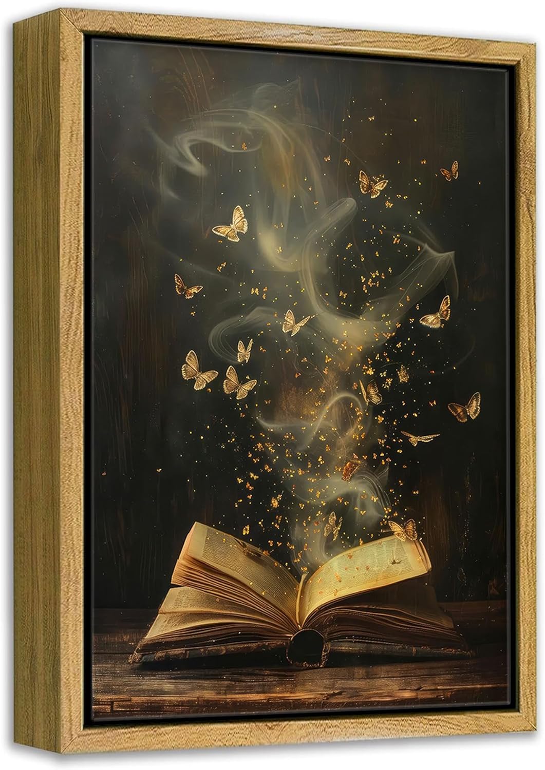 Framed Black Wall Decor — 10" — Book Butterfly