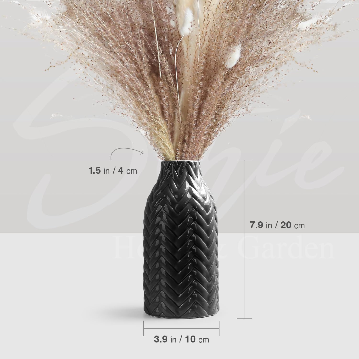 Boho Black Decorative Vase — 8" - View 5