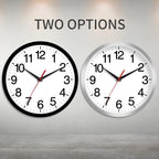 Battery Operated Modern Black Wall Clock — 8" - View 2