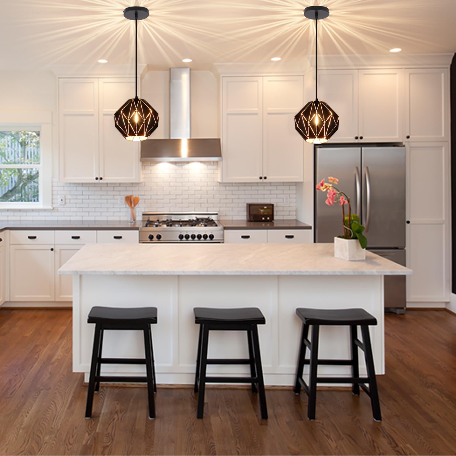 Vintage Farmhouse Black Pendant Light - View 2