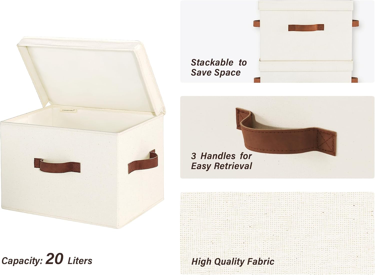 Beige Storage Bin - View 3