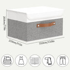 Linen Beige Storage Bin — 9" - View 6