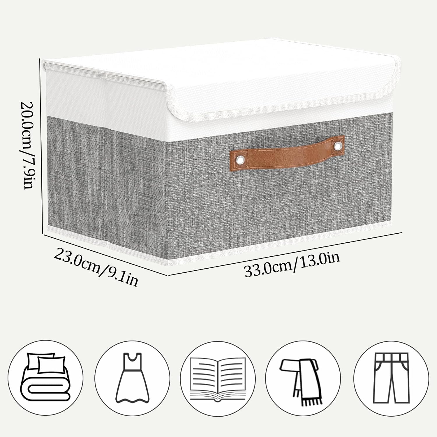 Linen Beige Storage Bin — 9" - View 6