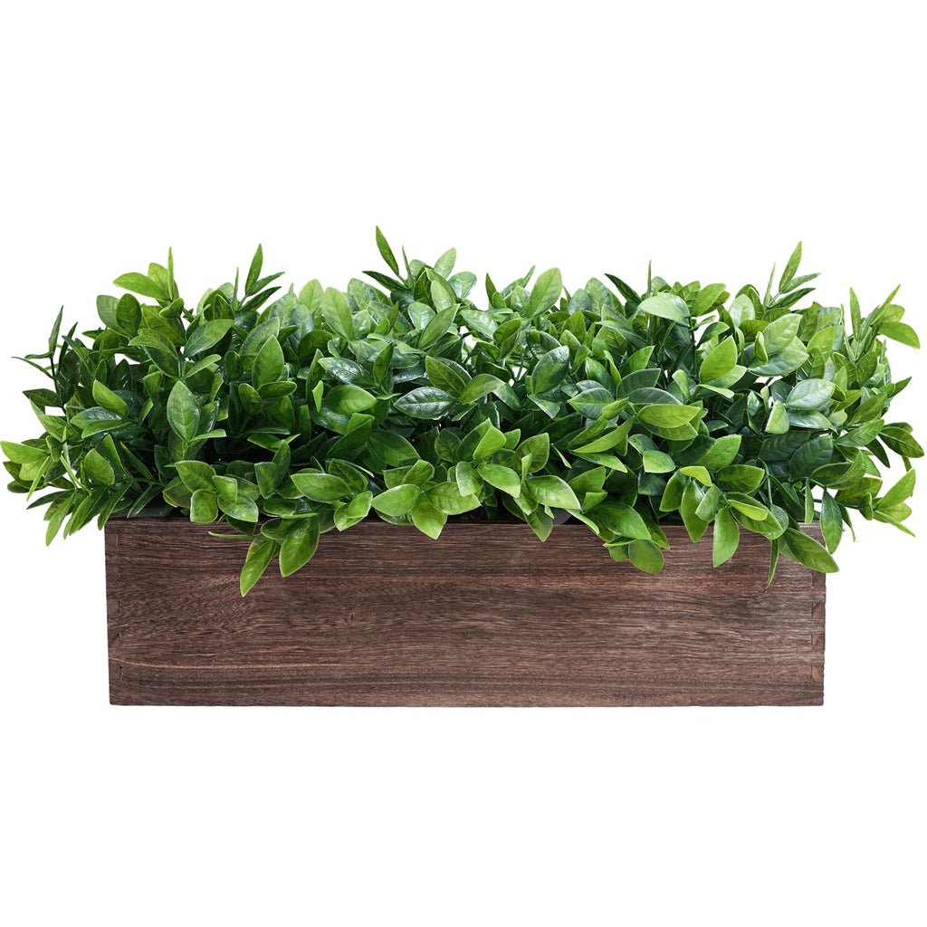 Rectangular Farmhouse Wood Artificial Plant — 14"