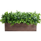 Rectangular Farmhouse Wood Artificial Plant — 14"