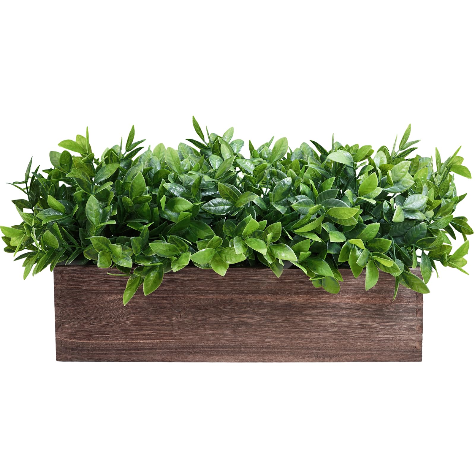 Rectangular Farmhouse Wood Artificial Plant — 14"