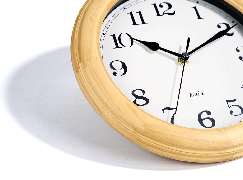 Battery Operated Modern Beige Wall Clock — 14" - View 3